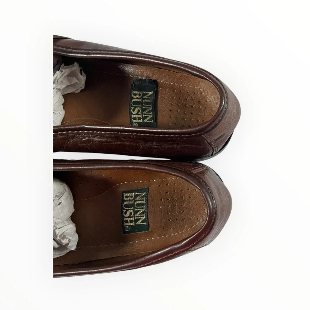 Nunn Bush Men's Brown Leather Tassel Loafer Shoes Size 10